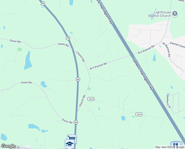 map of restaurants, bars, coffee shops, grocery stores, and more near 410 Church Road in Benson