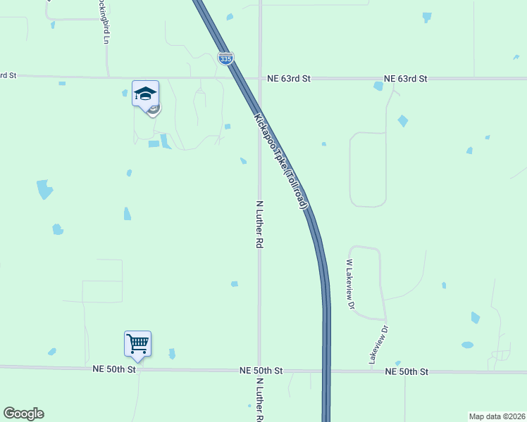 map of restaurants, bars, coffee shops, grocery stores, and more near 5660 North Luther Road in Harrah