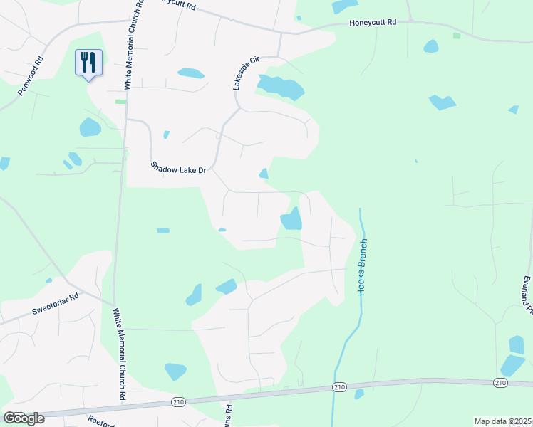 map of restaurants, bars, coffee shops, grocery stores, and more near 3003 Red Circle in Johnston County