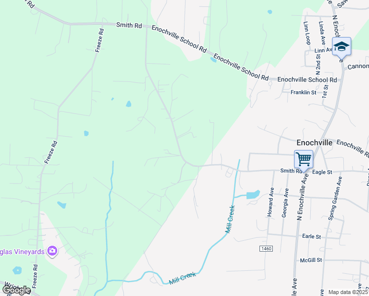 map of restaurants, bars, coffee shops, grocery stores, and more near 8397 Smith Road in Kannapolis