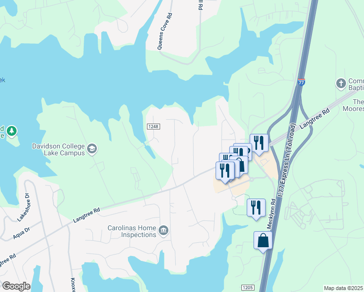 map of restaurants, bars, coffee shops, grocery stores, and more near 146 Carson's Place in Mooresville