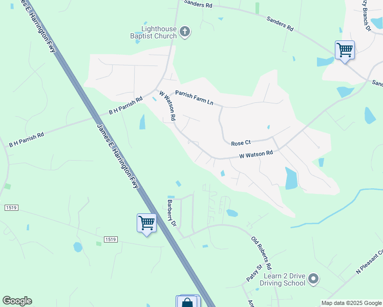 map of restaurants, bars, coffee shops, grocery stores, and more near 799 West Watson Road in Benson