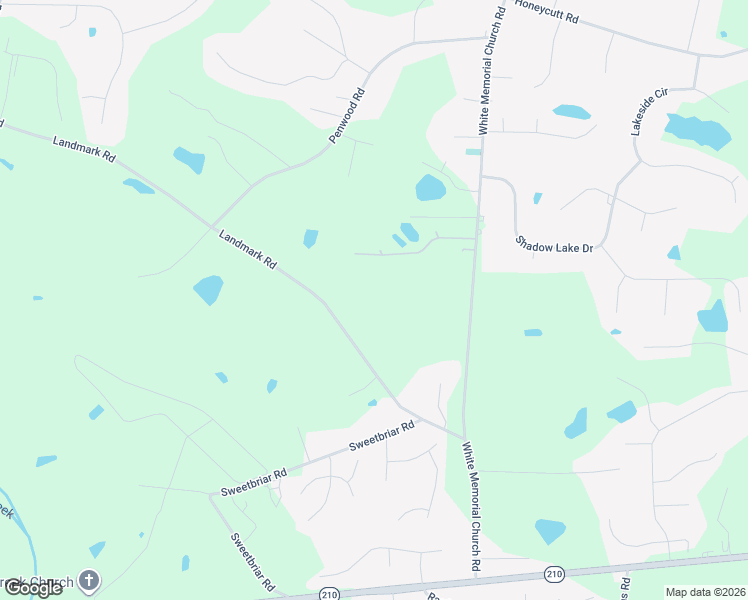 map of restaurants, bars, coffee shops, grocery stores, and more near 1203 Landmark Road in Johnston County
