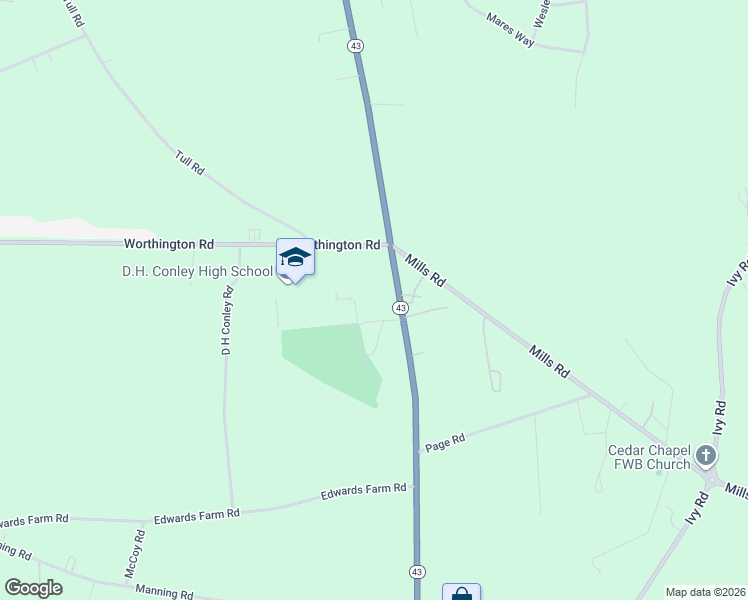 map of restaurants, bars, coffee shops, grocery stores, and more near 5284 North Carolina 43 in Greenville