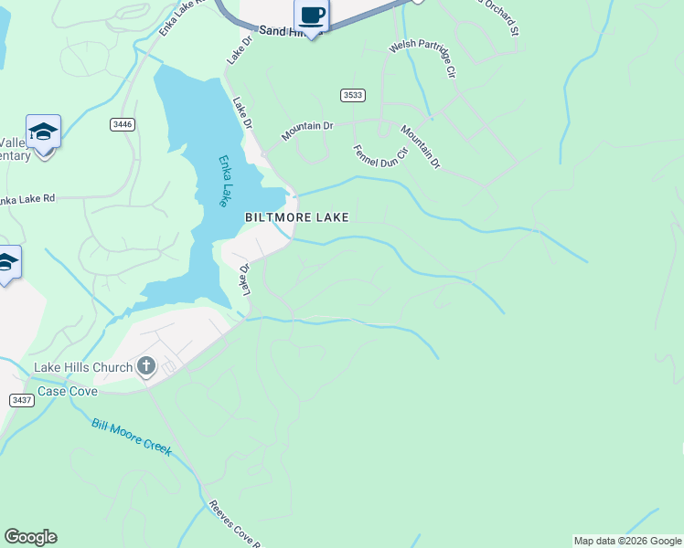 map of restaurants, bars, coffee shops, grocery stores, and more near 37 Caddis Court in Buncombe County