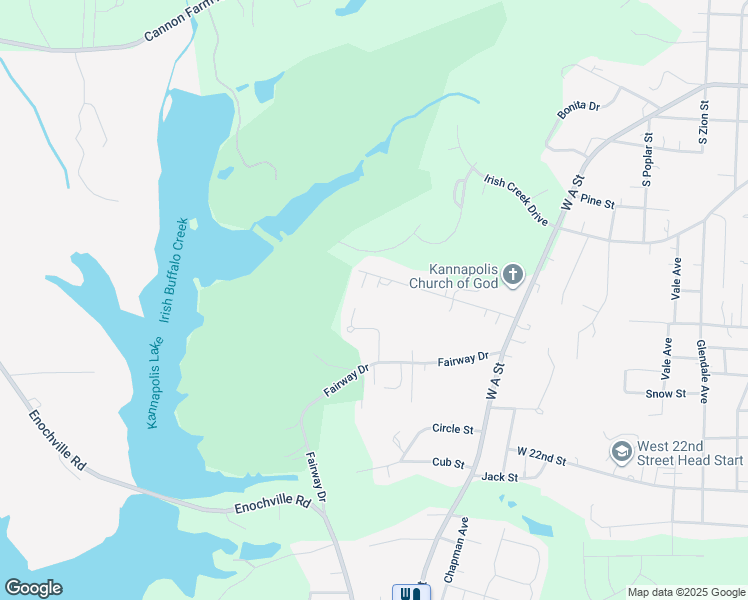 map of restaurants, bars, coffee shops, grocery stores, and more near Golfcrest Drive in Kannapolis