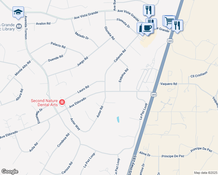 map of restaurants, bars, coffee shops, grocery stores, and more near 4 Esquina Road in Santa Fe