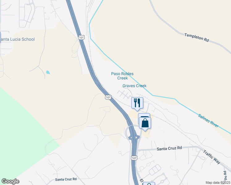 map of restaurants, bars, coffee shops, grocery stores, and more near 630 North Ferrocarril Road in Atascadero