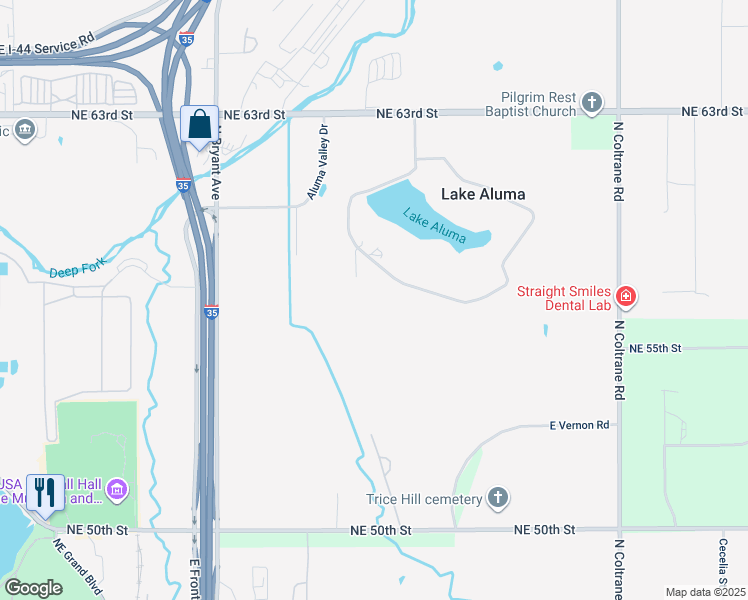 map of restaurants, bars, coffee shops, grocery stores, and more near 150 Lake Aluma Drive in Lake Aluma