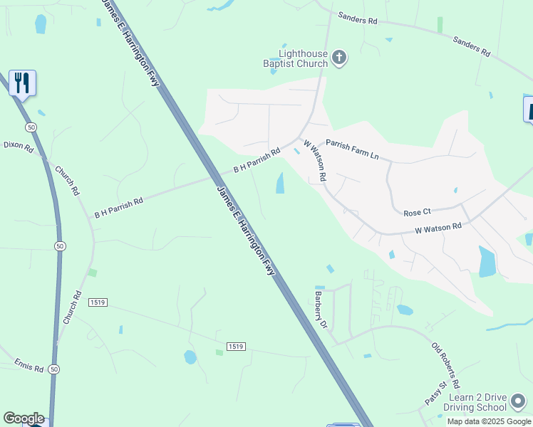 map of restaurants, bars, coffee shops, grocery stores, and more near 181 Pineapple Place in Benson