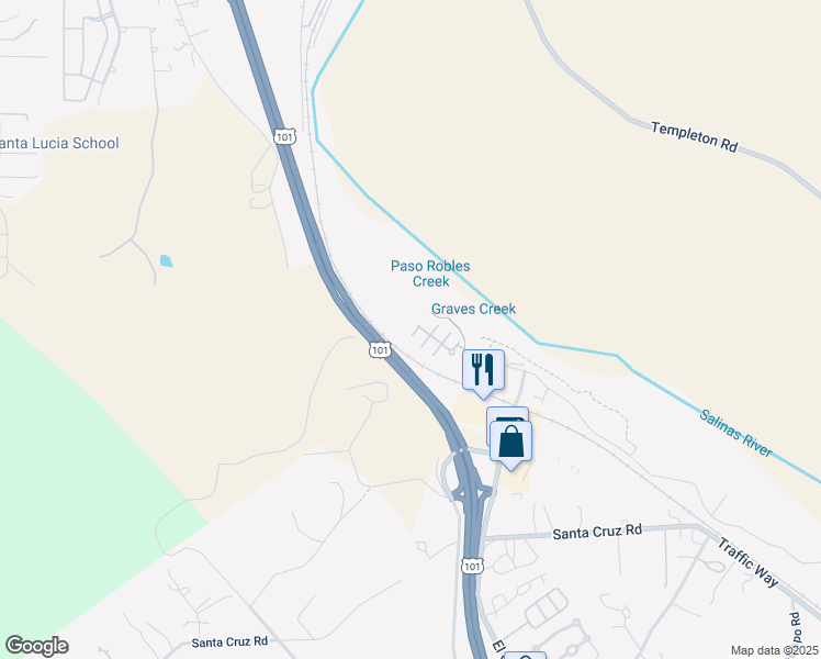 map of restaurants, bars, coffee shops, grocery stores, and more near 630 North Ferrocarril Road in Atascadero