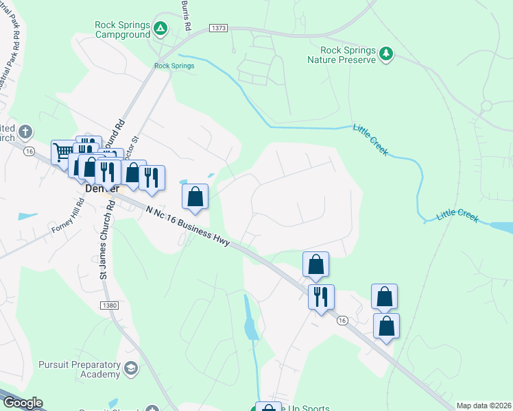 map of restaurants, bars, coffee shops, grocery stores, and more near 6970 Forest Hills Drive in Denver