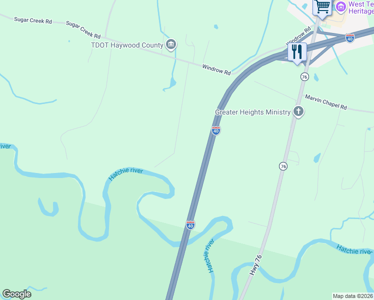 map of restaurants, bars, coffee shops, grocery stores, and more near 3809 Windrow Road in Brownsville