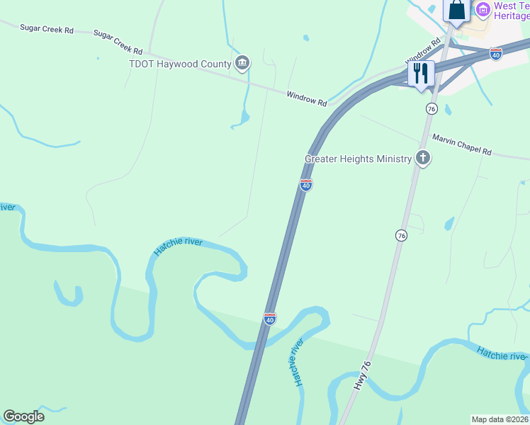 map of restaurants, bars, coffee shops, grocery stores, and more near 3809 Windrow Road in Brownsville