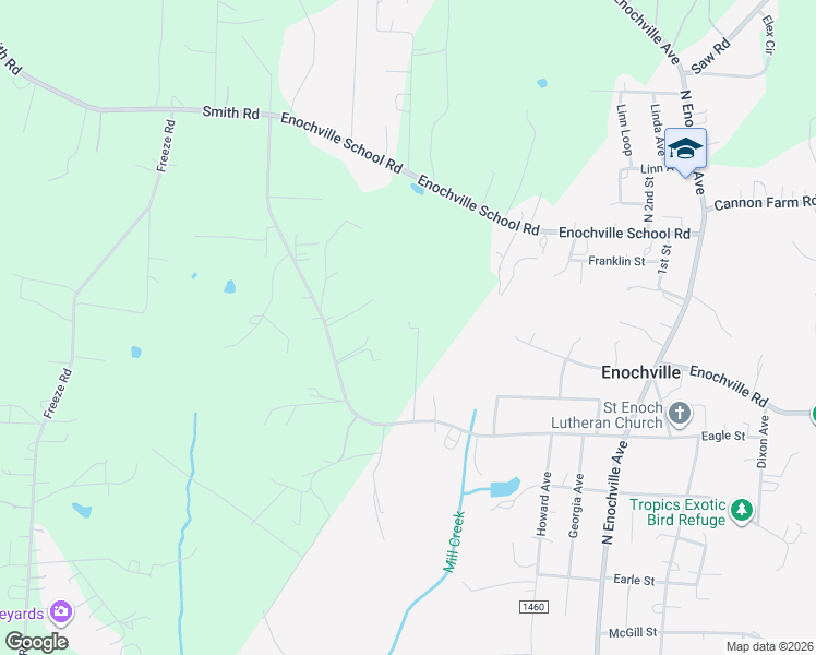 map of restaurants, bars, coffee shops, grocery stores, and more near 8449 Aqua Lane in Kannapolis