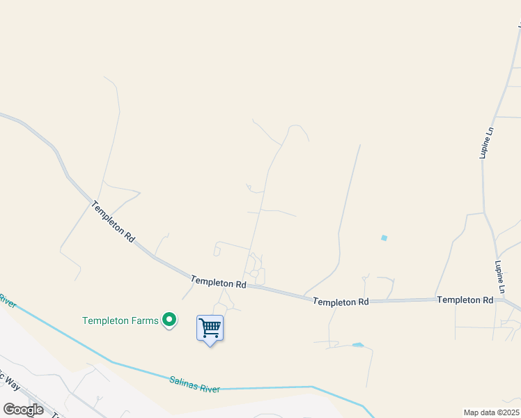 map of restaurants, bars, coffee shops, grocery stores, and more near 1455 Eureka Lane in Templeton