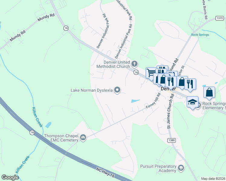 map of restaurants, bars, coffee shops, grocery stores, and more near 6421 Winding Creek Lane in Denver