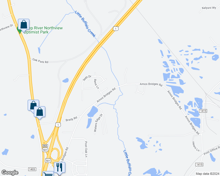 map of restaurants, bars, coffee shops, grocery stores, and more near 414 Henry Circle in Sanford