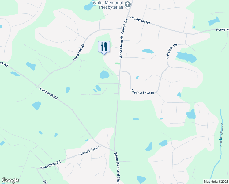 map of restaurants, bars, coffee shops, grocery stores, and more near 795 White Memorial Church Road in Johnston County