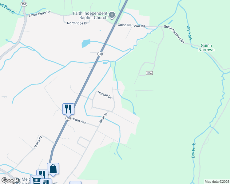 map of restaurants, bars, coffee shops, grocery stores, and more near 112 Robbies Lane in Decatur
