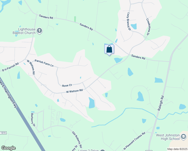 map of restaurants, bars, coffee shops, grocery stores, and more near 110 Mable Court in Benson