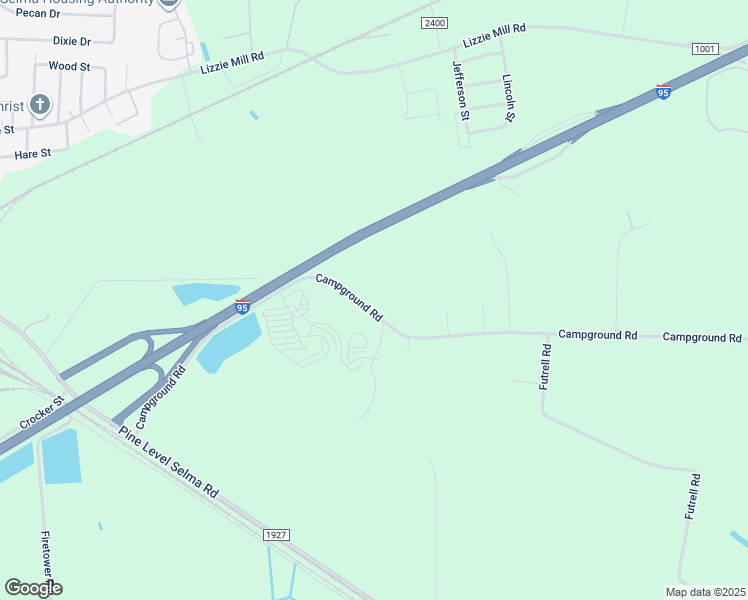 map of restaurants, bars, coffee shops, grocery stores, and more near 625 Campground Road in Selma