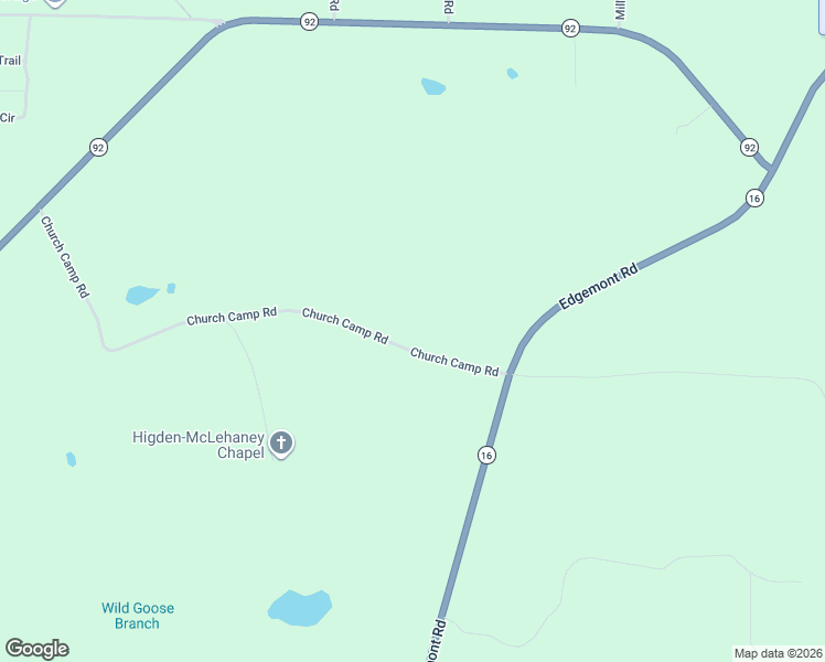 map of restaurants, bars, coffee shops, grocery stores, and more near 150 Church Camp Road in Higden