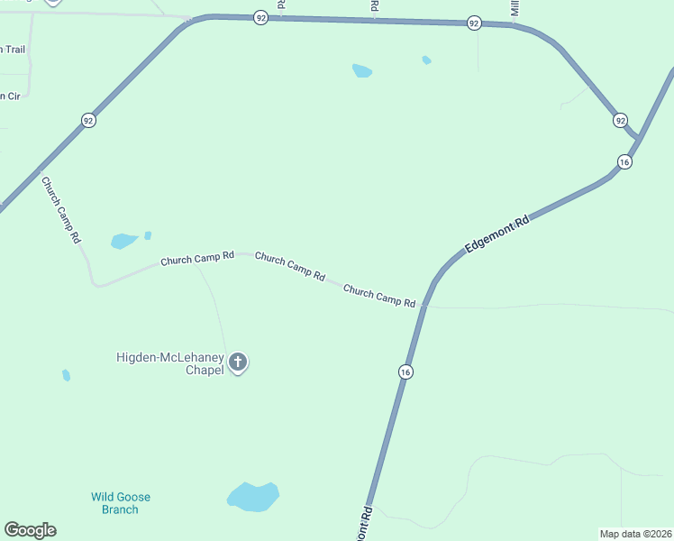 map of restaurants, bars, coffee shops, grocery stores, and more near 150 Church Camp Road in Higden