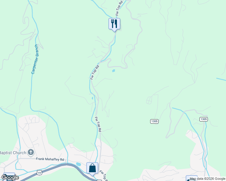 map of restaurants, bars, coffee shops, grocery stores, and more near 135 Pretty Ridge in Maggie Valley