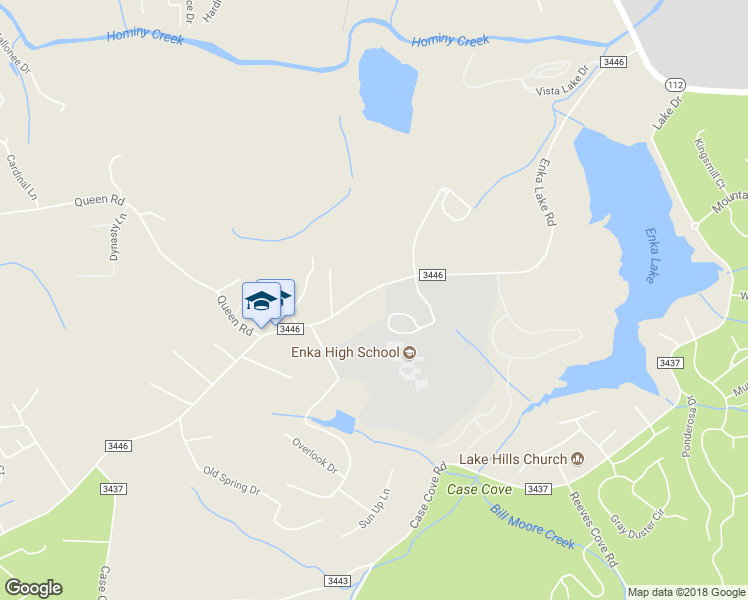 map of restaurants, bars, coffee shops, grocery stores, and more near 479 Enka Lake Road in Candler