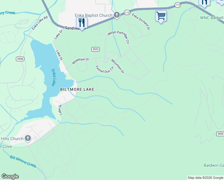 map of restaurants, bars, coffee shops, grocery stores, and more near 657 Wickhams Fancy Drive in Candler