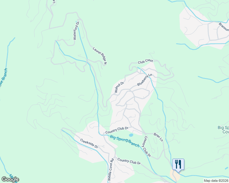 map of restaurants, bars, coffee shops, grocery stores, and more near 43 Walnut Drive in Maggie Valley