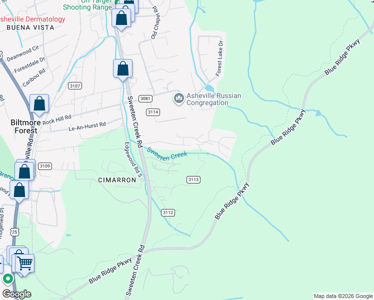 map of restaurants, bars, coffee shops, grocery stores, and more near 25 Stockwood Road in Asheville
