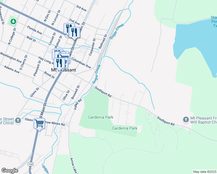 map of restaurants, bars, coffee shops, grocery stores, and more near 101 Clarke School Road in Mount Pleasant