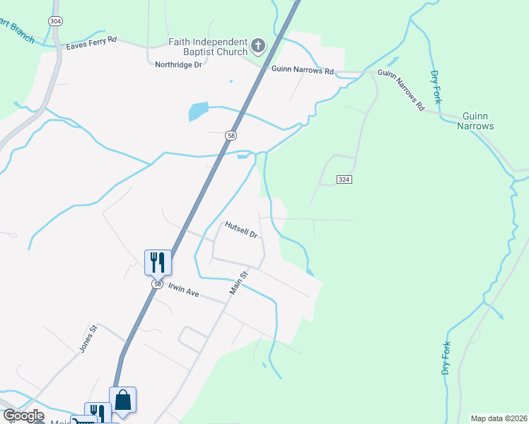 map of restaurants, bars, coffee shops, grocery stores, and more near 112 Robbies Lane in Decatur