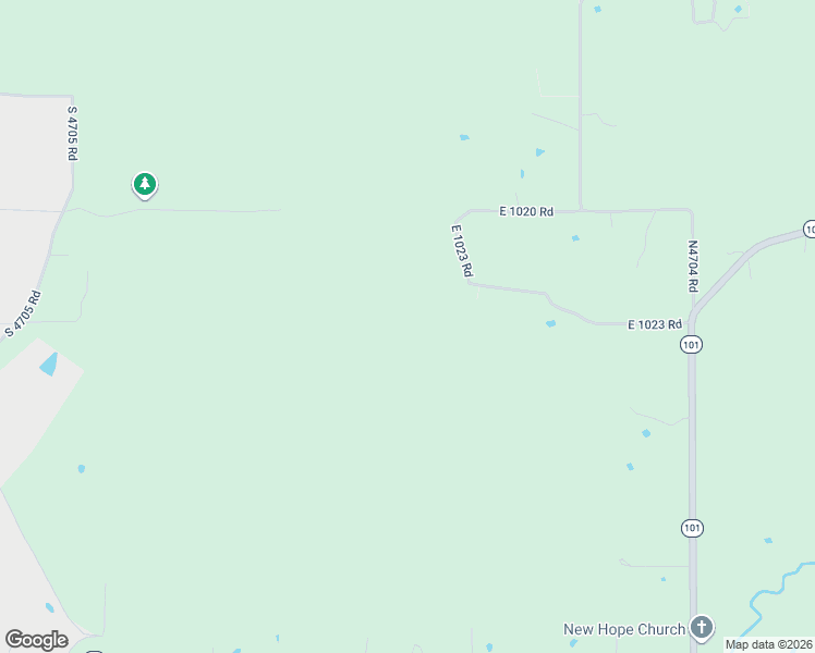 map of restaurants, bars, coffee shops, grocery stores, and more near 471622 East 1023 Road in Muldrow