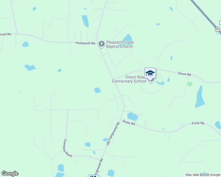 map of restaurants, bars, coffee shops, grocery stores, and more near 53 Riparian Court in Johnston County