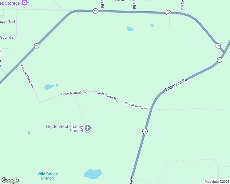map of restaurants, bars, coffee shops, grocery stores, and more near 150 Church Camp Road in Higden