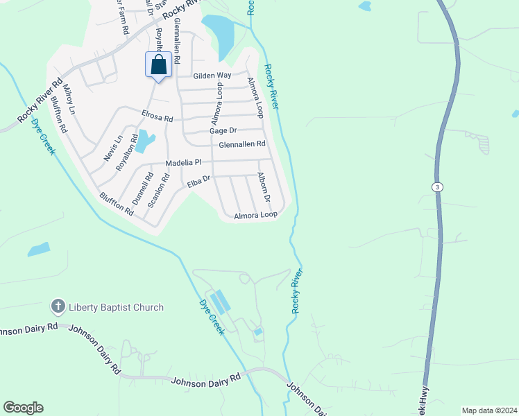 map of restaurants, bars, coffee shops, grocery stores, and more near 135 Renville Place in Mooresville