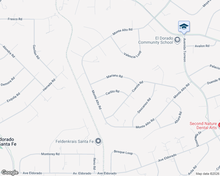 map of restaurants, bars, coffee shops, grocery stores, and more near 15 Mariano Road in Santa Fe