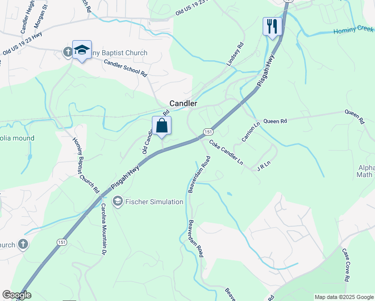map of restaurants, bars, coffee shops, grocery stores, and more near 222 TF Kirkpatrick Way in Candler