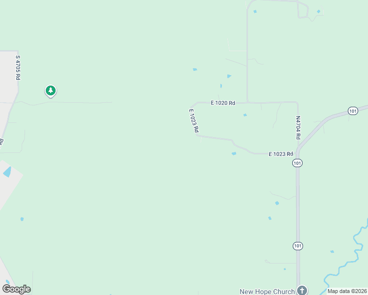map of restaurants, bars, coffee shops, grocery stores, and more near 471622 East 1023 Road in Muldrow