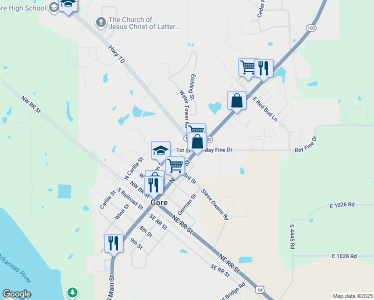 1st Street, Gore OK Walk Score