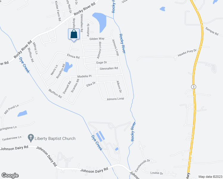 map of restaurants, bars, coffee shops, grocery stores, and more near 116 Renville Place in Mooresville
