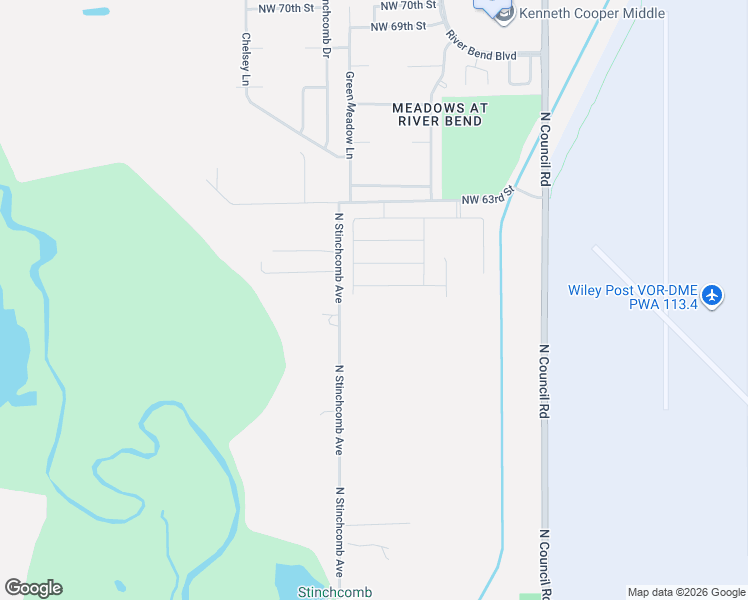 map of restaurants, bars, coffee shops, grocery stores, and more near 5200-5798 N Stinchcomb Ave in Oklahoma City