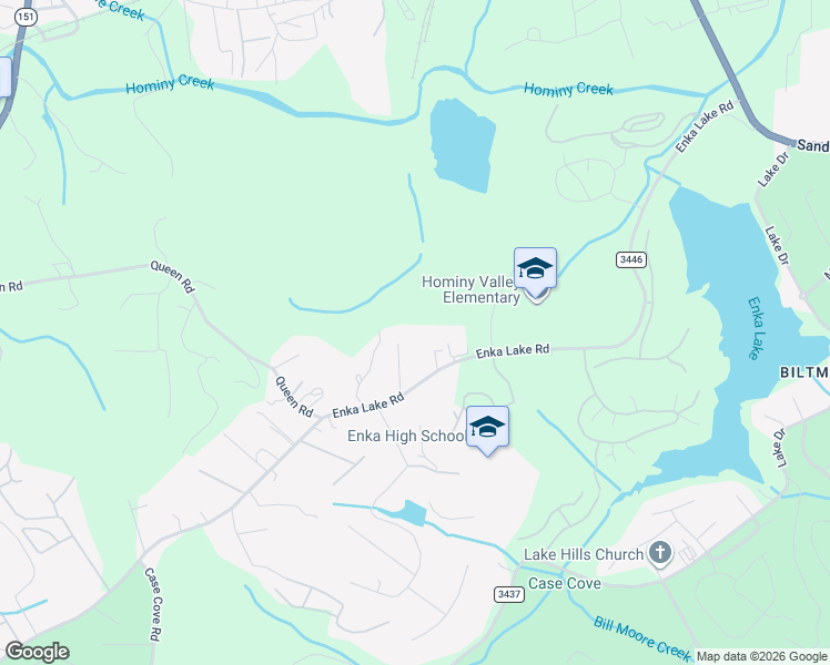 map of restaurants, bars, coffee shops, grocery stores, and more near 488 Enka Lake Road in Candler