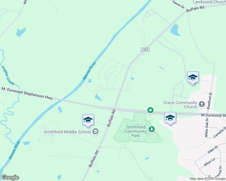 map of restaurants, bars, coffee shops, grocery stores, and more near 157 Sturgeon Street in Smithfield