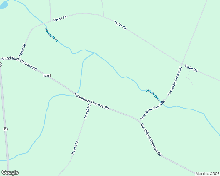 map of restaurants, bars, coffee shops, grocery stores, and more near Vandiford-Thomas Road in Farmville