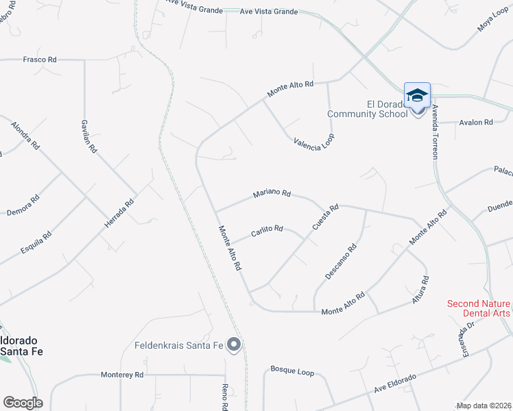 map of restaurants, bars, coffee shops, grocery stores, and more near 15 Mariano Road in Santa Fe