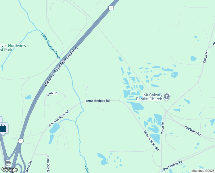 map of restaurants, bars, coffee shops, grocery stores, and more near 523 Amos Bridges Road in Sanford